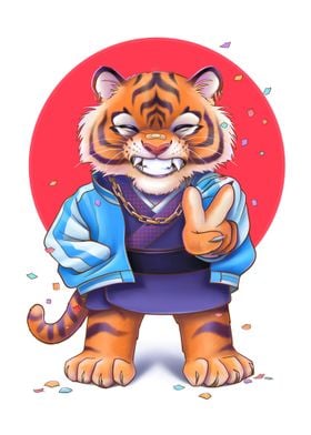 Tiger in kimono