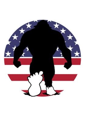 Bigfoot USA American Flag