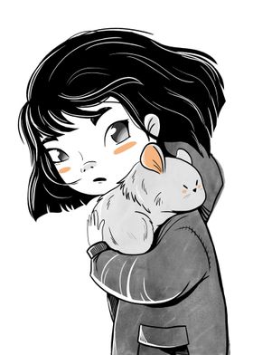 Girl with chinchilla