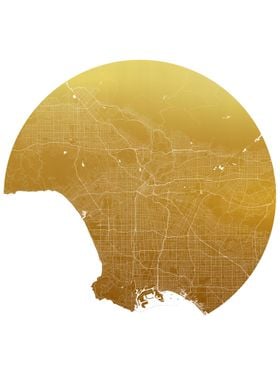 Los Angeles Gold White Map