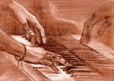 Pianist playing