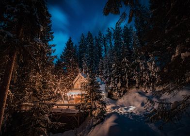 chalet in the snow