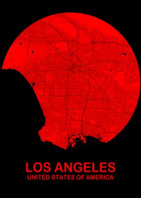 Los Angeles Red Circle Map