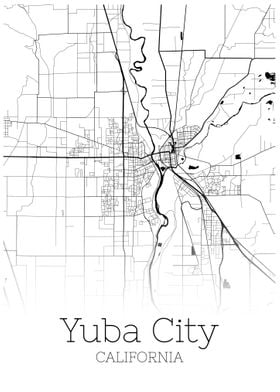 'Yuba City California map' Poster by RelDesign  Displate