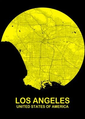 LA Yellow Circle Map