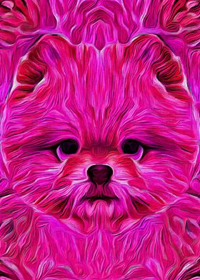 Pomeranian Pink Art