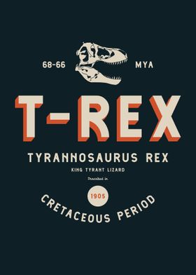 T Rex Retro Poster