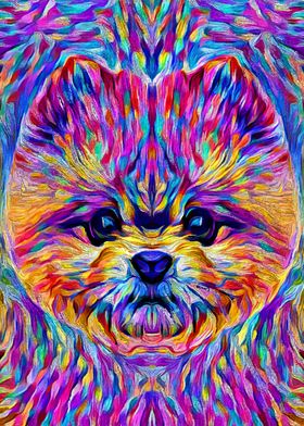 Pomeranian Colorful Art