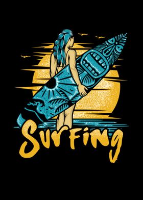 Surfing Woman