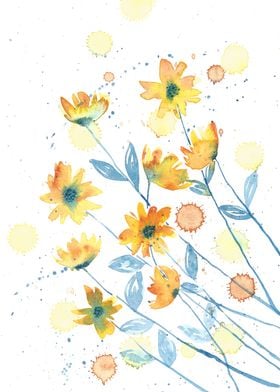 Yellow and Blue Flowers