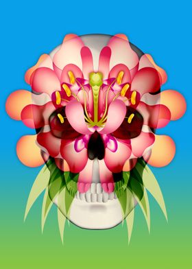 Skull and Flower