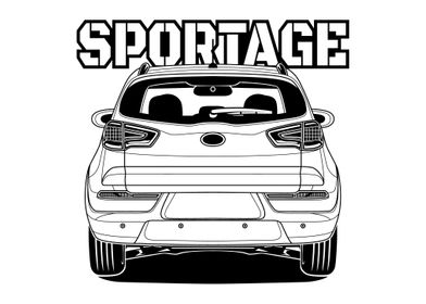 Line Art of Sportage Car