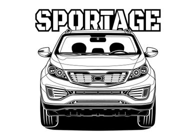 Line Art of Sportage Car