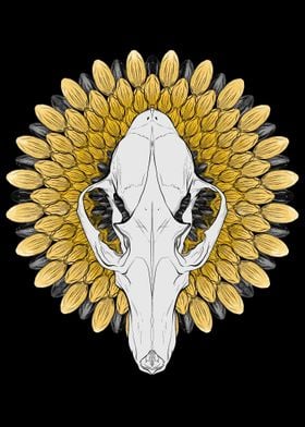 Fox Skull in Sunflower