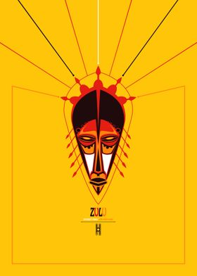 Mask of the Zulu Tribe 