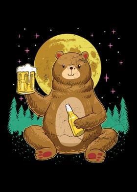 Bear Drinking Beer Camp Fi