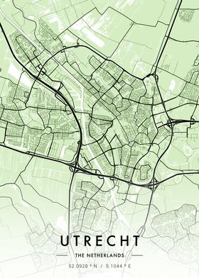 Utrecht City Map Green