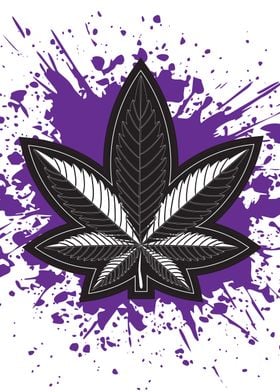 Weed Leaf Purple Backdrop