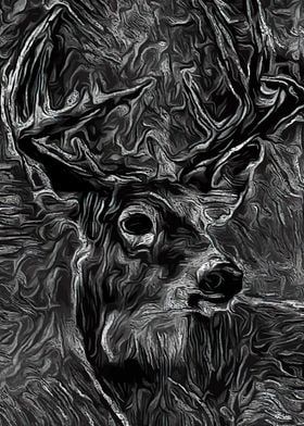 Deer Black Art