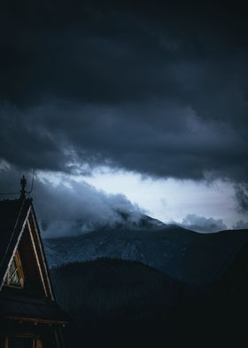 Hut in mountains