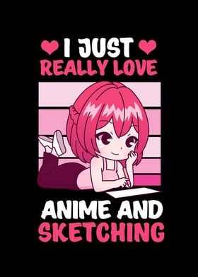 Chibi Anime Girl Sketching