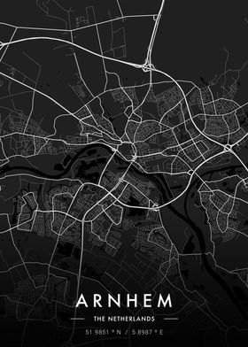 Arnhem City Map Dark