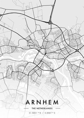 Arnhem City Map White