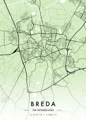 Breda City Map Green