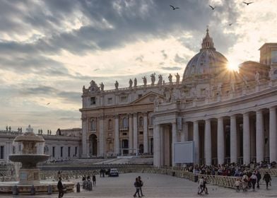 Sunset St Peters Basilica 