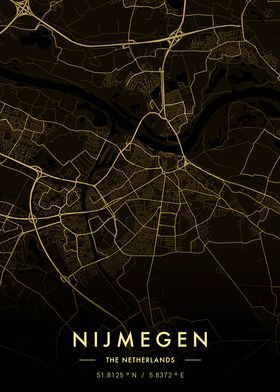 Nijmegen City Map Gold