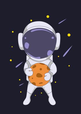 Astronaut carrying the moo