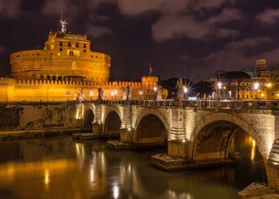 Ponte Sant Angelo at night