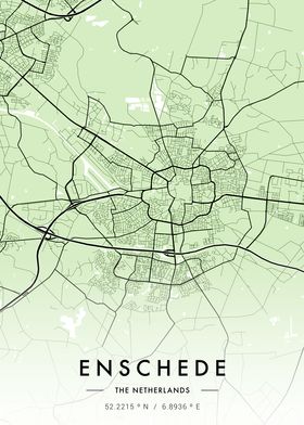 Enschede City Map Green