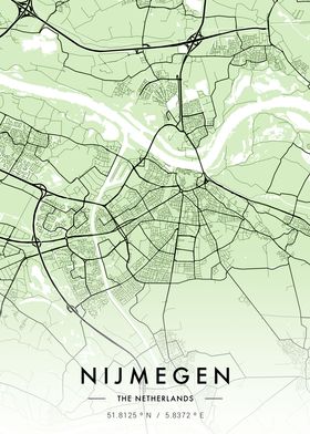 Nijmegen City Map Green