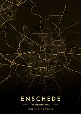 Enschede City Map Gold