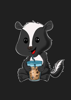 Bubble Tea Kawaii Skunk