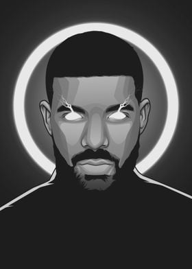 Drake Grayscale Art