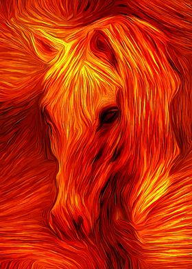 Horse Flaming Autumn