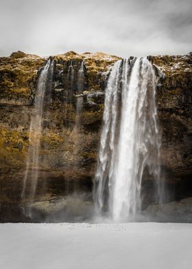 Golden waterfall Iceland