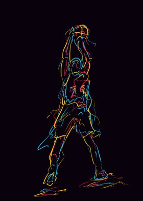 Abstract basketball player