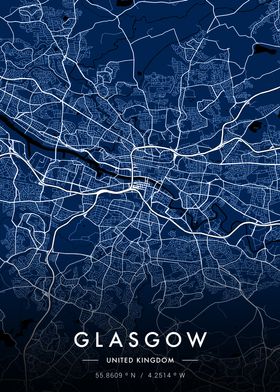 Glasgow City Map Blueprint