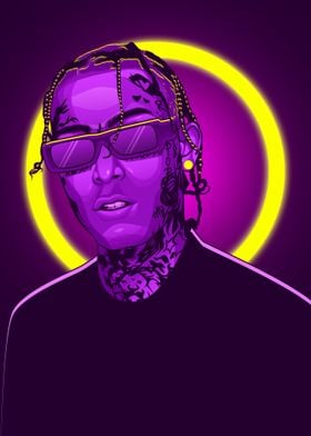 Lil Skies Neon Art