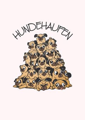 Hundehaufen Mops Hund Pug