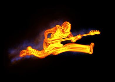 Fiery musician guitarist