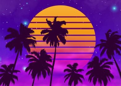 Tropical Sunset Retrowave