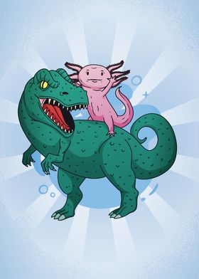 Axolotl Riding T Rex