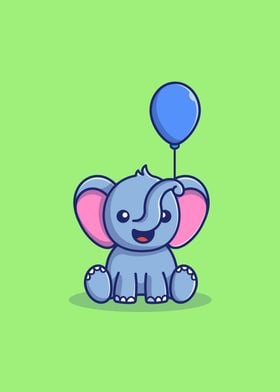 Cute Elephant Sitting