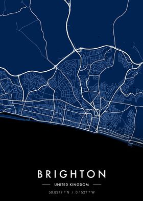 Brighton City Map Blue