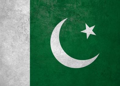 Flag of Pakistan on wall