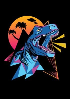 Vaporwave Dinosaur